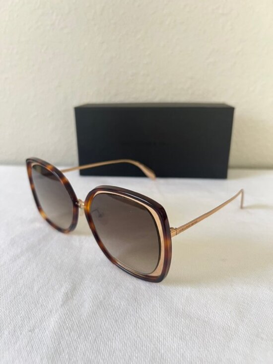 Alexander McQueen AM0151S 003 Sunglasses Women\'s Brown Gradient Italy main image 5